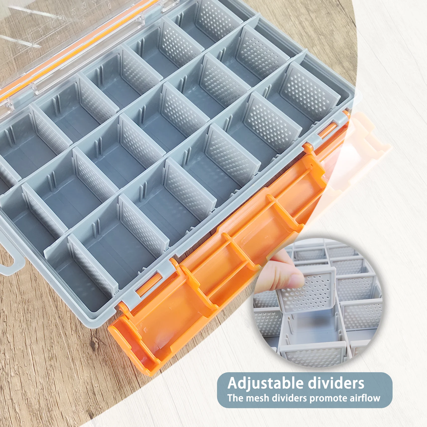 Aventik-caja organizadora de aparejos de pesca impermeable, divisores extraíbles, señuelo resistente y almacenamiento de aparejos terminales, diseño portátil - imagen 4