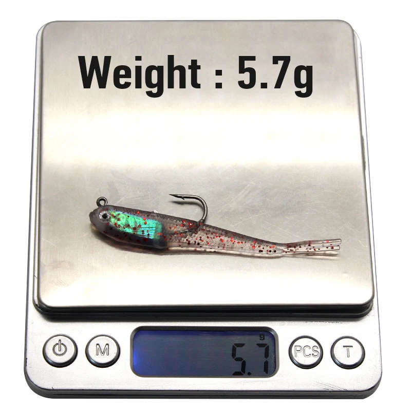 Bazooka-señuelo suave para pesca, plantilla de Jighead VIB, cola de horquilla de cebo, plomada de silicona, Wobblers de agua salada, anzuelo de aparejos artificiales, plomo de invierno - imagen 3