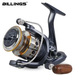 Carrete de pesca giratorio BILLINGS para sal, agua dulce, carrete de Metal de arrastre máximo de 12KG, relación de engranaje 5,2: 1, balancín izquierdo/derecho intercambiable