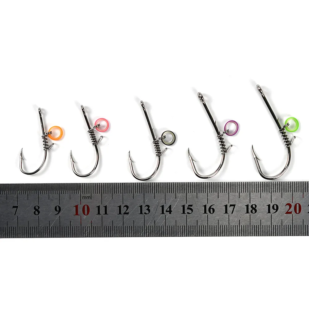 MNFT 10 unids/caja anzuelo de púas de acero al carbono fuerte anzuelo circular fijo cebo de pesca de camarones vivos direccionado para carpa para pesca con señuelo - imagen 4