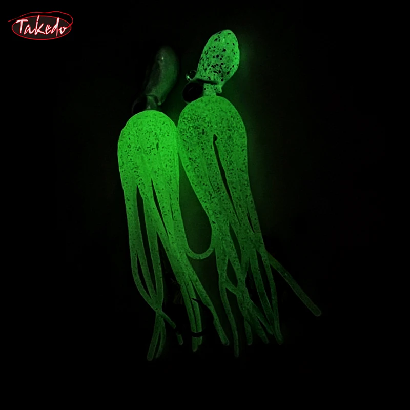 TAKEDO LG01 150g 200g 250g 300g 350g 400g 450g cabeza de plantilla de plomo de pulpo UV TPR con anzuelo Señuelos de pesca blandos - imagen 5