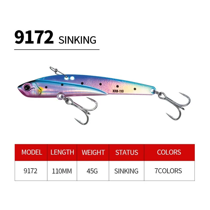 Señuelos de pesca de mar de hielo de invierno VIB, Wobblers duros de Crankbait, accesorios de pesca de carpa artificial, 7 colores, 11cm, 45g, 1 pieza - imagen 2
