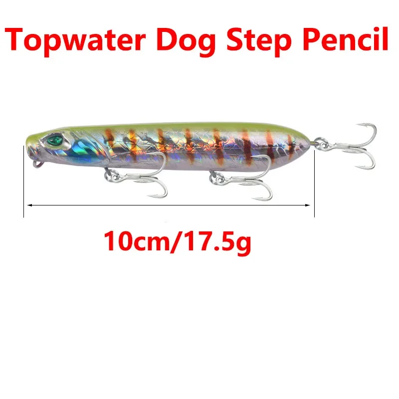 1 pieza, Señuelo de pesca Topwater, 10 cm, 17,5 g, mejor perca, lápiz flotante, wobblers con anzuelo , señuelo artificial de plástico, aparejos de pesca - imagen 3