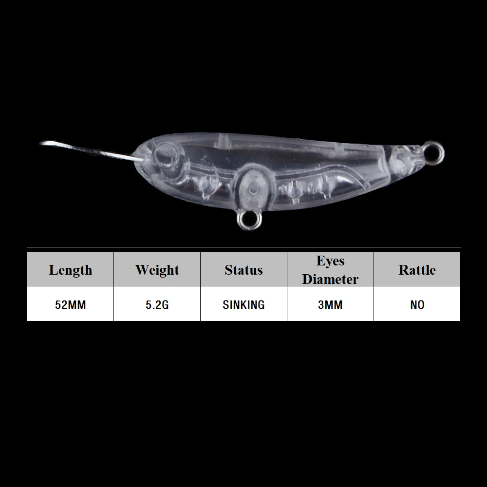 Chan'sHuang 20 piezas cebo en blanco sin pintar 52mm/5,2g labio de Metal Minnow Mirco hundimiento DIY aparejos de señuelo de pesca hechos a mano - imagen 2
