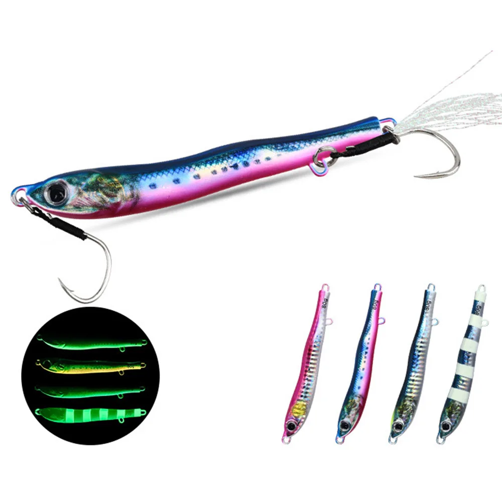 Plantilla de paso lento 40g60g80g plantilla de Metal cuchara de Jigging fundido señuelo de pesca de tierra agua salada lubina pargo atún Mahi cebo Artificial