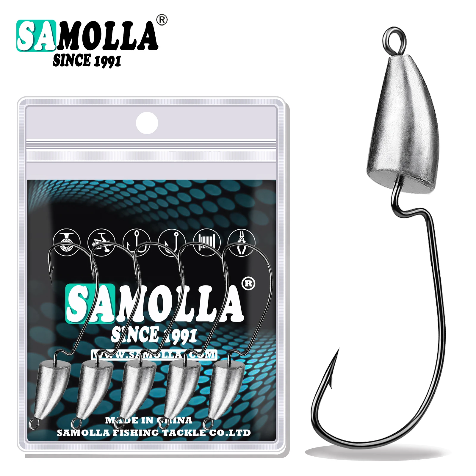 Anzuelo con cabeza de anzuelo de raíz, manivela de plomo Original, anzuelo de pesca Rockfish Ajing para señuelo de gusano blando, productos de Pesca de lubina, 1,75-120g