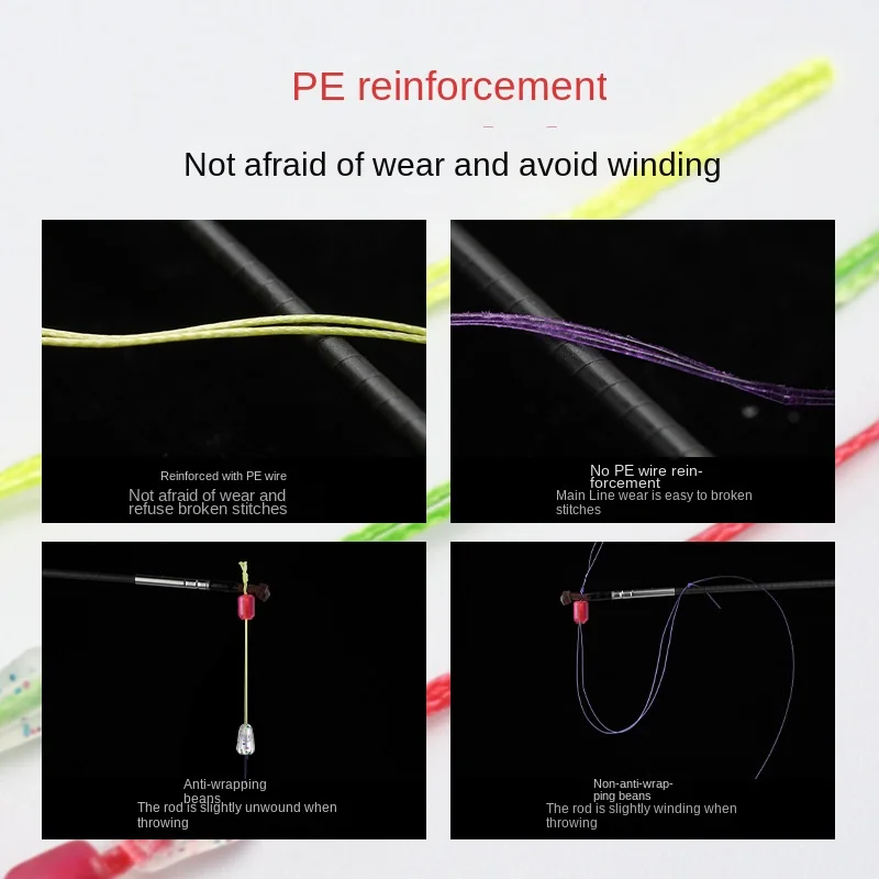 50 Uds. Aparejos de pesca вisz для рыблки وات Accesorios para enroladores de sedal de pescado conexión de sedal principal de cuerda de poste reforzada - imagen 4