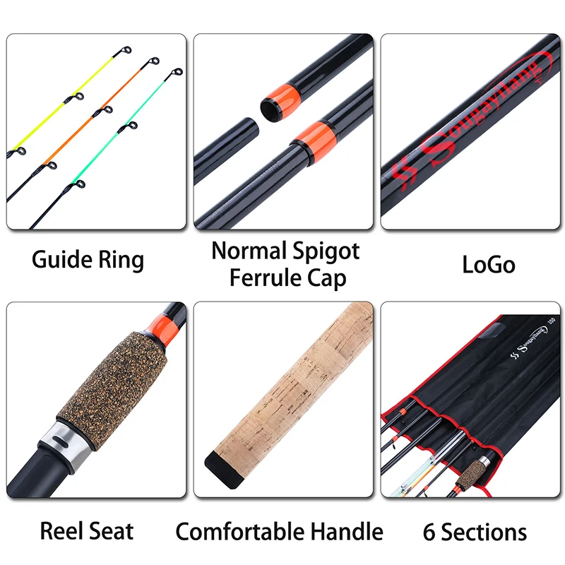 Caña De Pescar Giratoria Con Alimentador Sougayilang De 3,0 M, L, M, H, Mango De Corcho De Alta Calidad, Caña De Viaje Eléctrica, Caña Alimentadora De Carpa - imagen 4