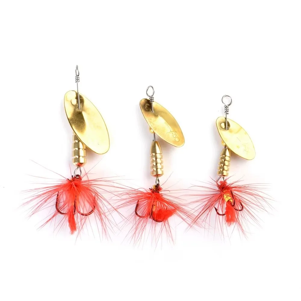 NGB 4 Uds cebo giratorio de Metal cuchara Señuelos de Pesca duros con anzuelos triples Peche Jig Anzuelos isca Pesca - imagen 5