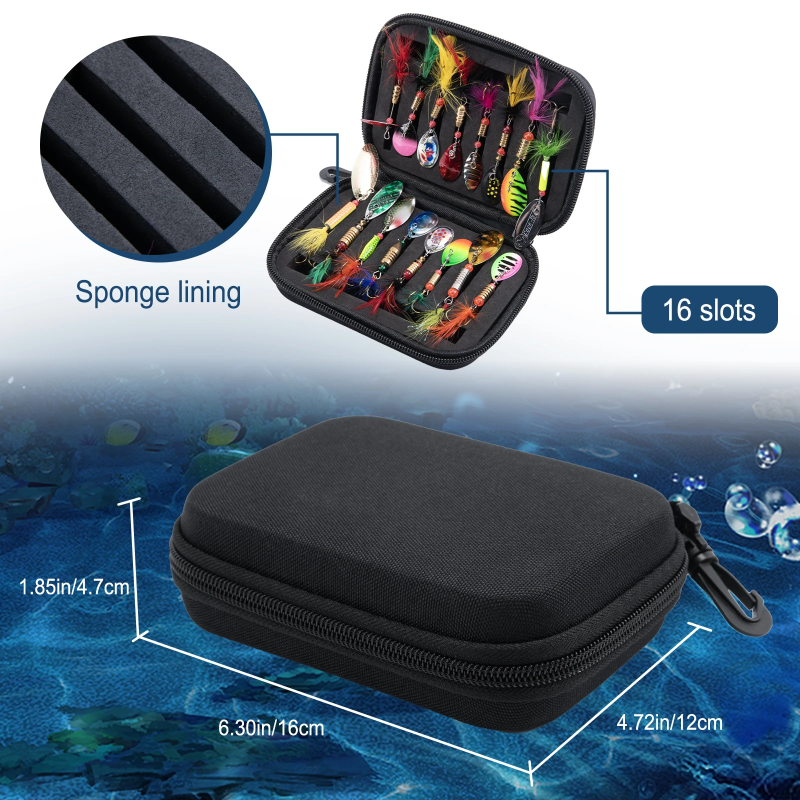 Goture-anzuelos de mosca, cebo de mosca, cebo de pesca con mosca, lentejuelas, Spinnerbait, trucha, señuelo de pesca, accesorios de aparejos, 10-16 unids/lote por caja - imagen 5