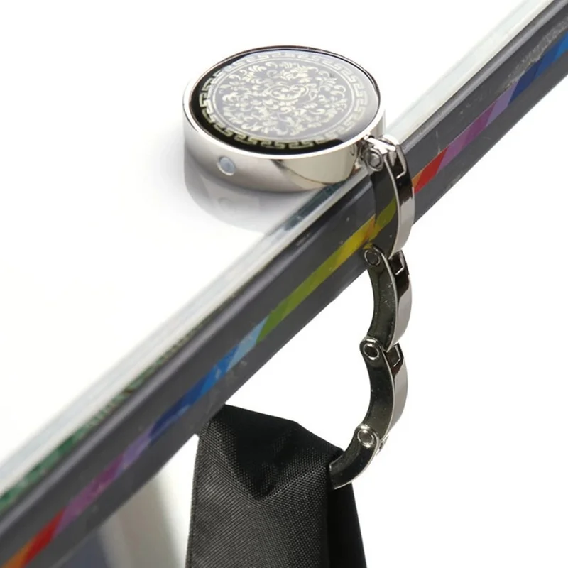 Colgador de mesa redonda de flores Vintage, 1 piezas, plegable, bolso de mano, soporte de gancho - imagen 3