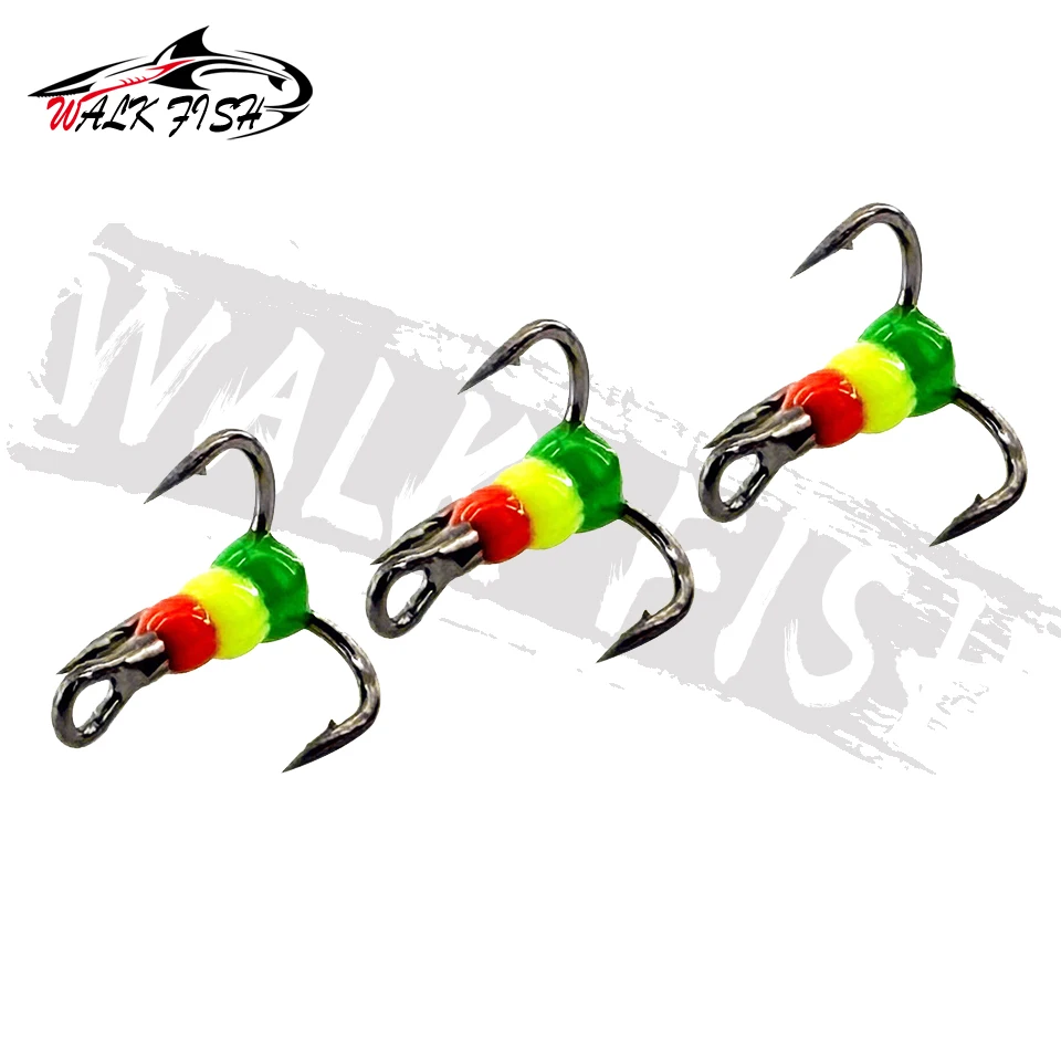 Anzuelos triples WALK FISH para pesca en hielo – Acero al carbono - imagen 2