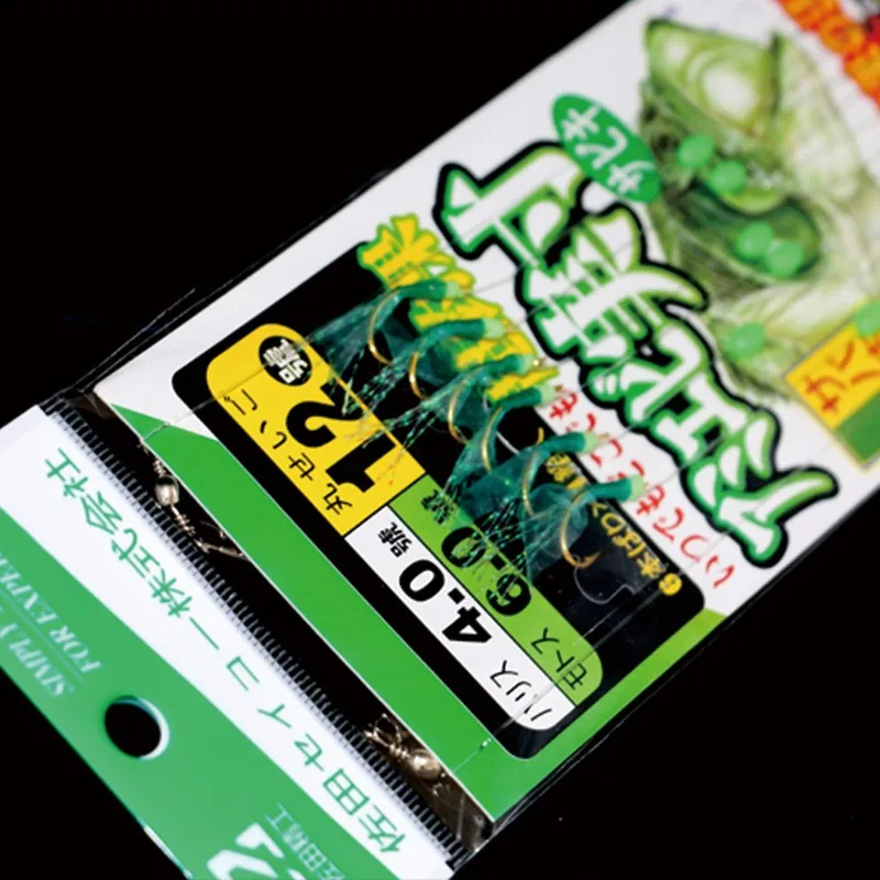 5 paquetes/lote de hilo de piel de pescado biónico verde, anzuelo Topmouth Culter Bass, pesca en el mar lejos, anudado, fluorescente, brillante, bacalao - imagen 4