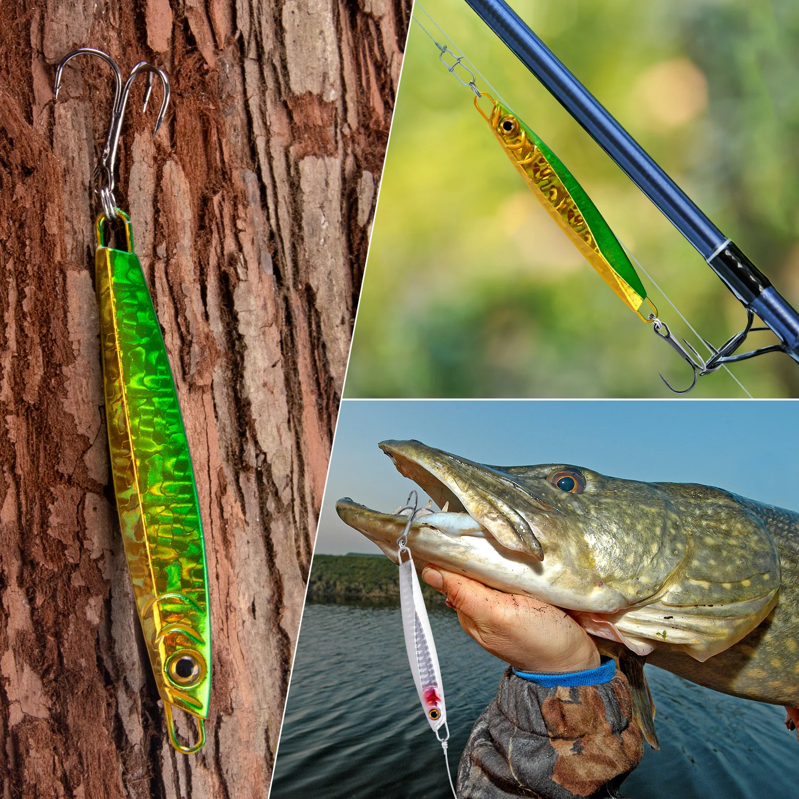 Señuelo metálico jigging para mar – Cuchara láser de lance largo - imagen 5