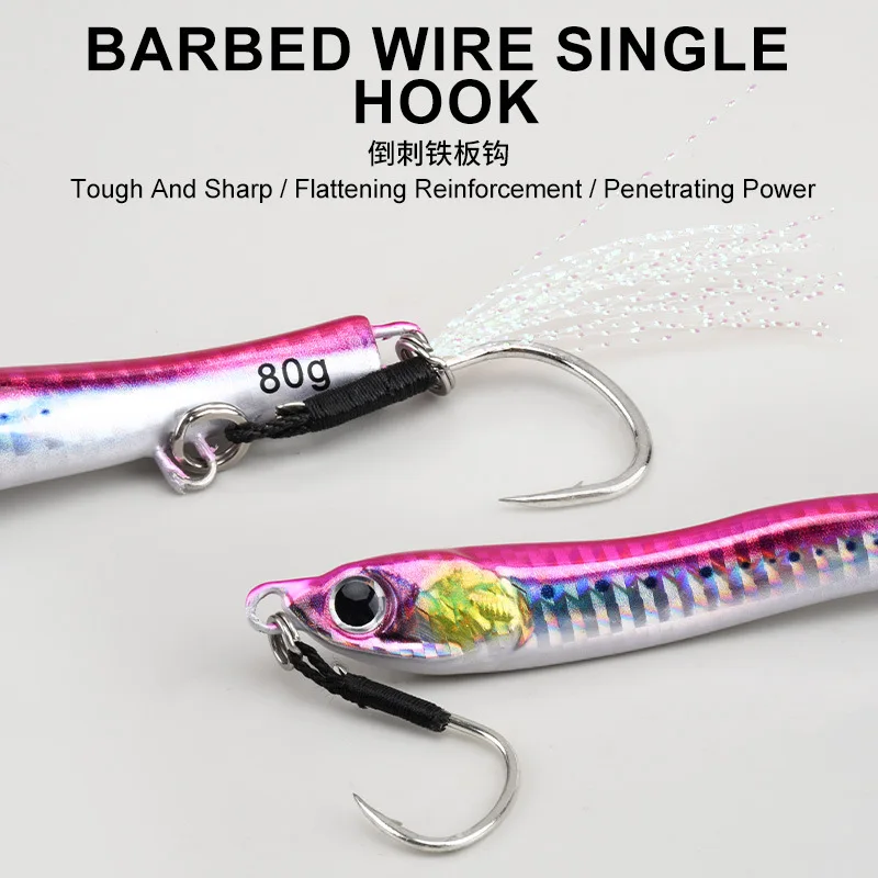 Señuelo de plantilla de Metal de 40/60/80g, cuchara giratoria, cebo duro, Color de ojos 3D, láser giratorio, arrastre de orilla, señuelo de pesca fundido para atún Mahi Marlin - imagen 3