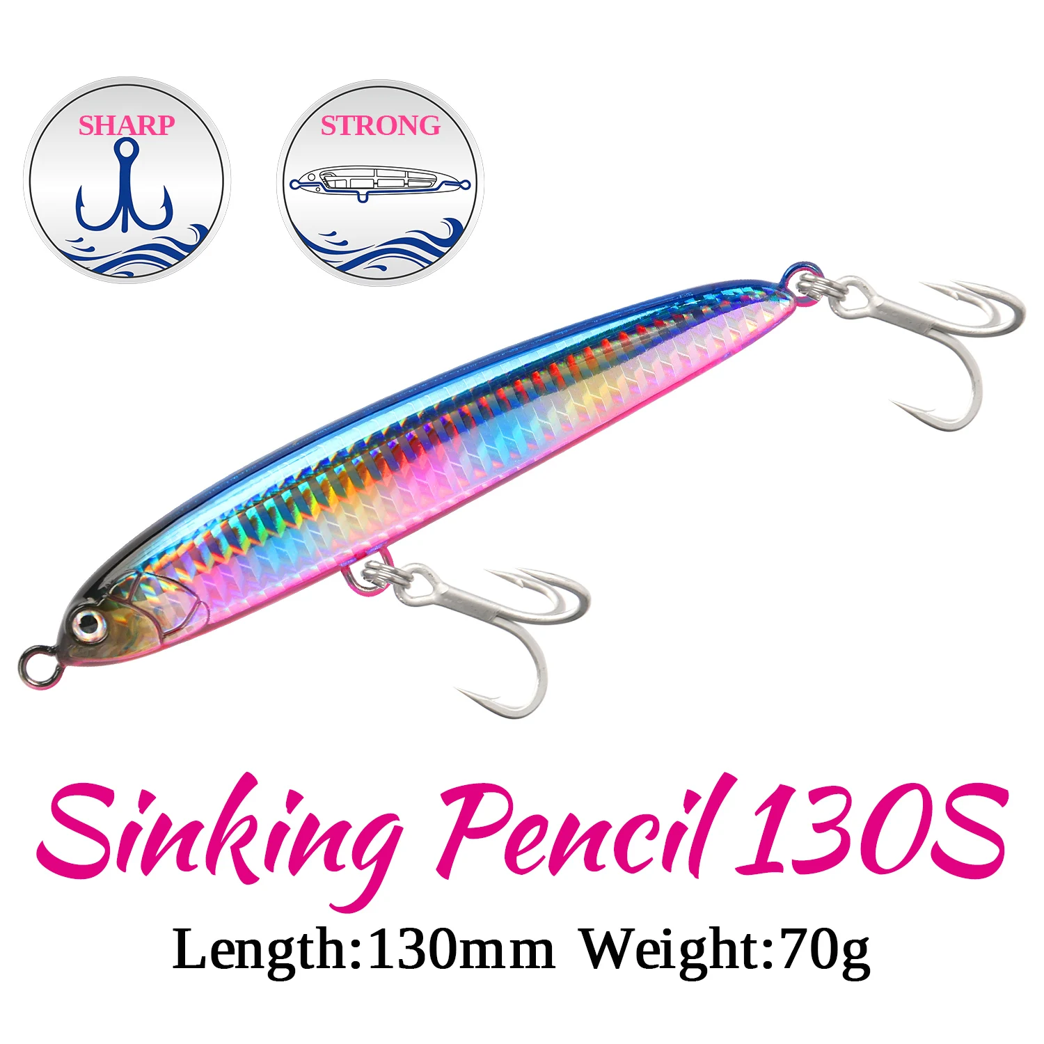 TSURINOYA Offshore Stickbait lápiz 130S señuelo hundido 130mm 70g SW juego atún GT agua salada juego grande cebos duros