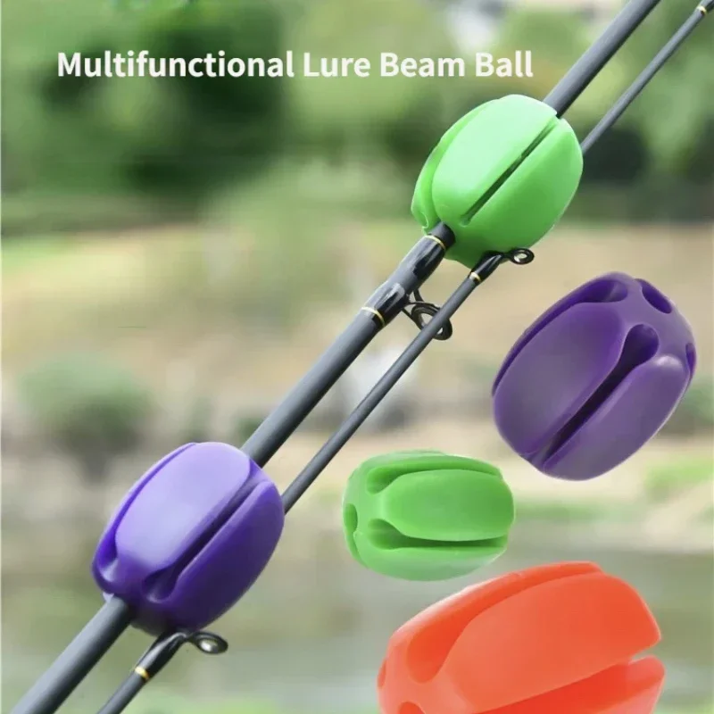 Correas de soporte para caña de pescar de silicona, accesorios de pesca ligeros con 5 agujeros, Color aleatorio, 1/2 Uds. - imagen 2