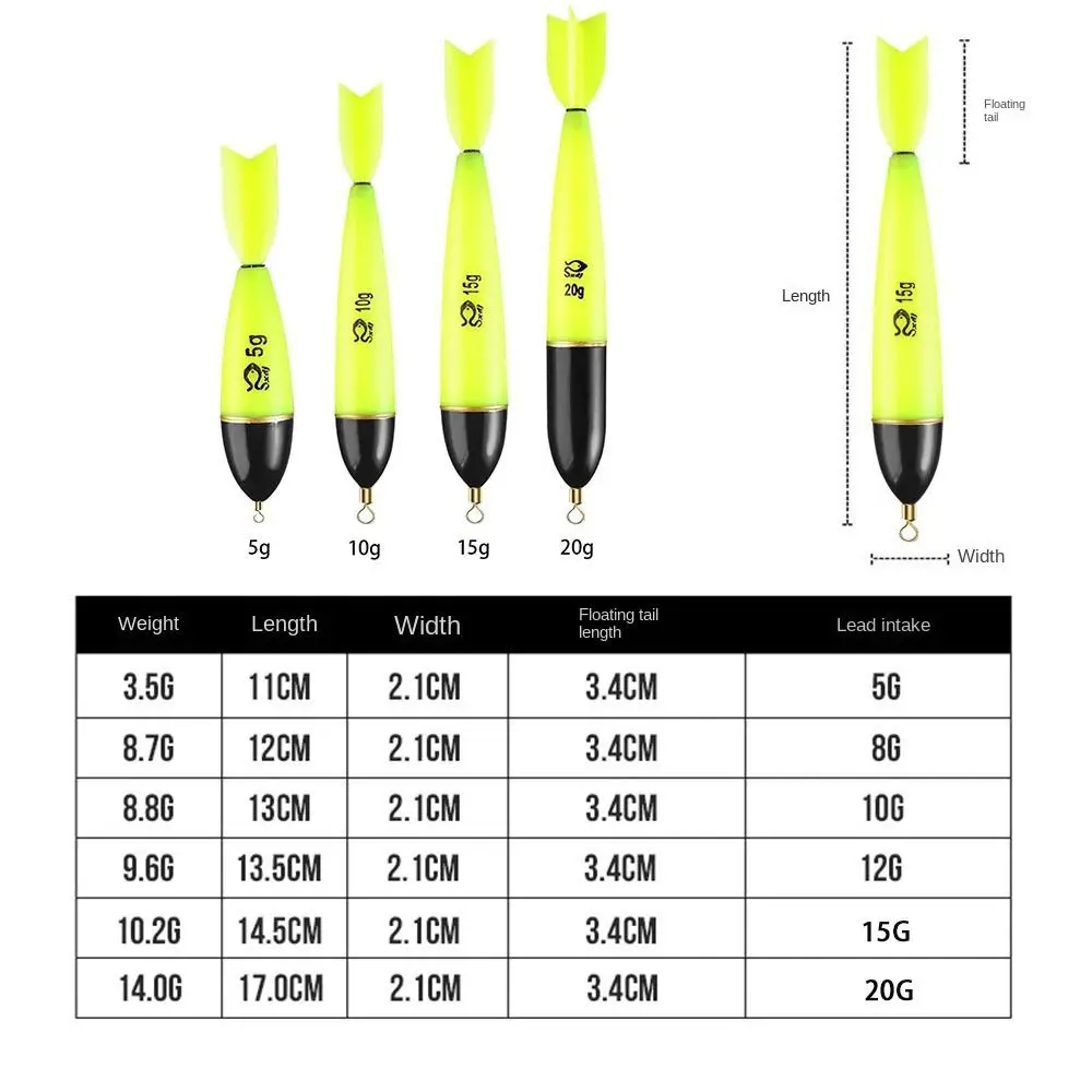 Flotador de pesca de plástico de espuma luminosa ABS, flotador de pesca nocturno, palo de luz, flotadores llamativos para pesca en roca, mar, Océano - imagen 5