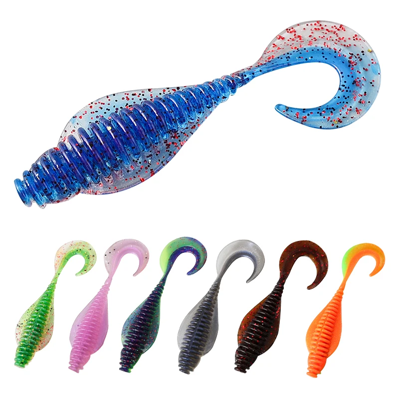 TAIYU 8 Uds señuelos blandos Wobblers gusano 80mm silicona Artificial cebo suave para agua dulce agua salada flotante trucha perca señuelo aparejos - imagen 3