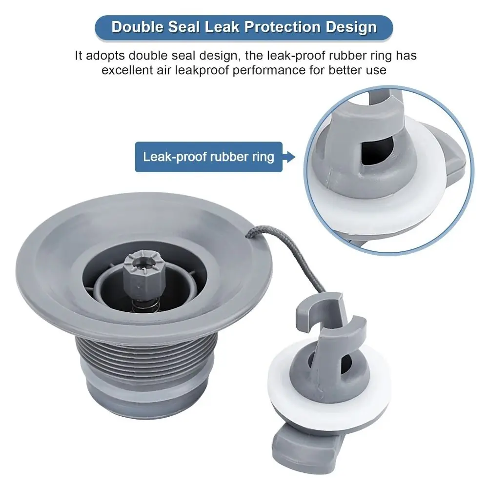 Válvula de aire para bote de remos, repuesto nuevo, doble sello, tapa de válvula de Gas y aire de PVC, bote inflable, Kayak, canoa, accesorios para barcos - imagen 4