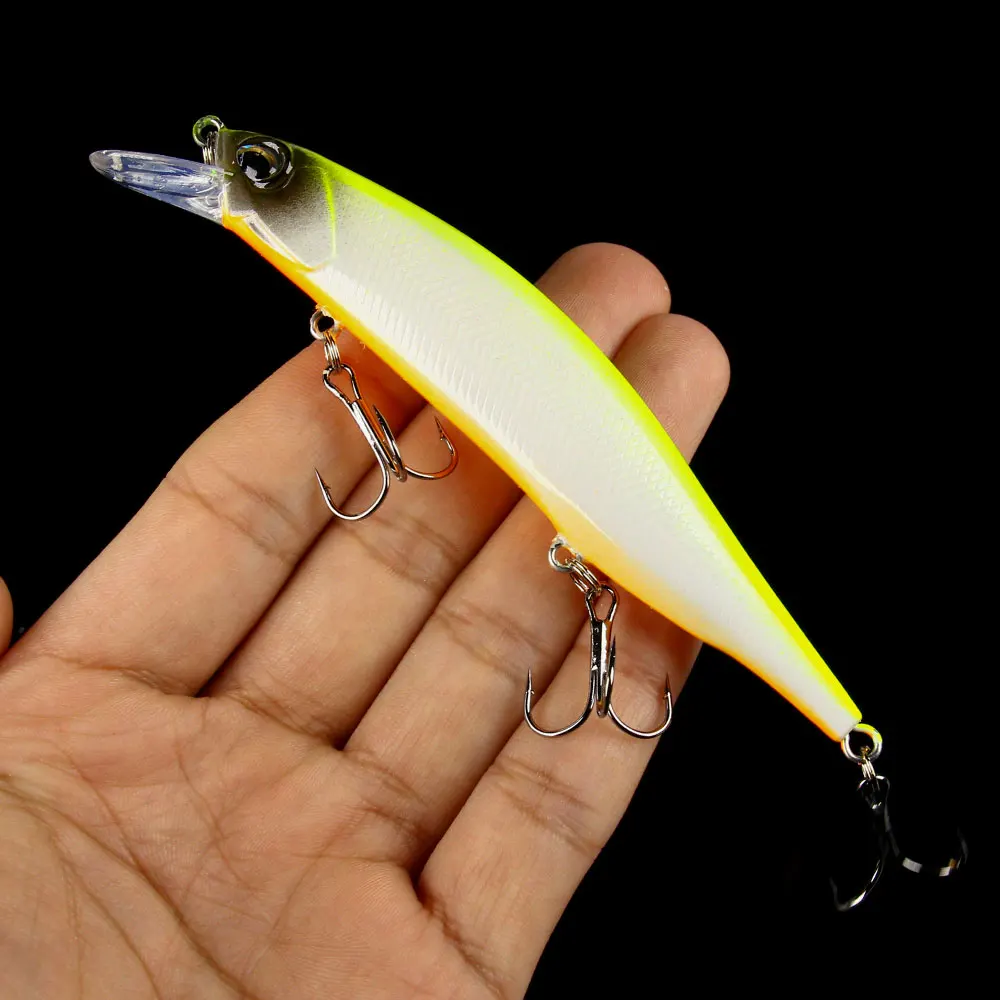Señuelo de pesca Jerkbait Minnow, 12cm, 15g, cebo duro Artificial, ojos biónicos 3D, Wobblers, Crankbait, aparejos de pesca Trolling para lubina