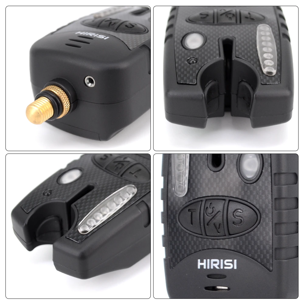 Hirisi 3 uds alarmas de pesca con Swinger de pesca Color rojo/verde/azul conjunto de indicadores de alarma de mordedura de Pesca B14A accesorios de pesca - imagen 3