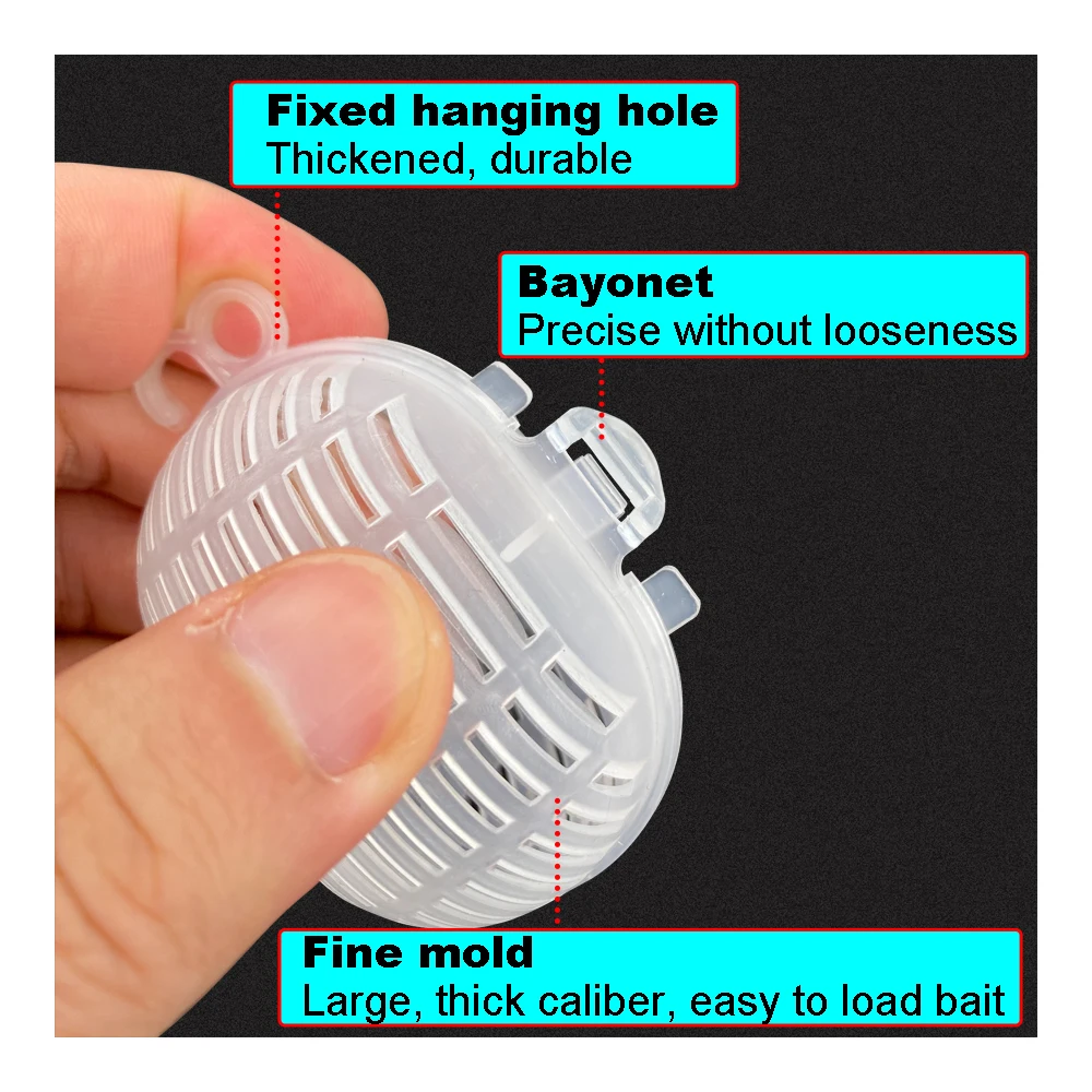 Jaula para cebo, alimentador, bolsa de pesca, jaula para camarones, cebos de langosta, caja de bolas de hilo, soporte para alimentador, accesorios para herramientas de pescado - imagen 5