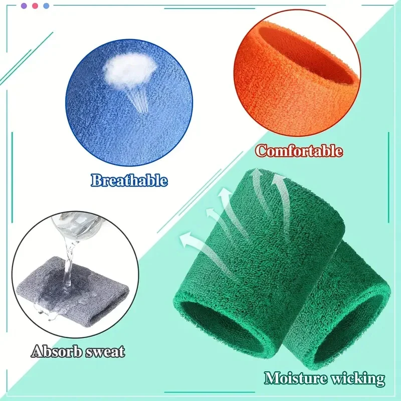 8 × 10CM toalla pulseras deportivas tenis bandas para el sudor protector de muñeca para baloncesto voleibol padel Fitness bandas para el sudor envoltura Padel Cuf - imagen 5