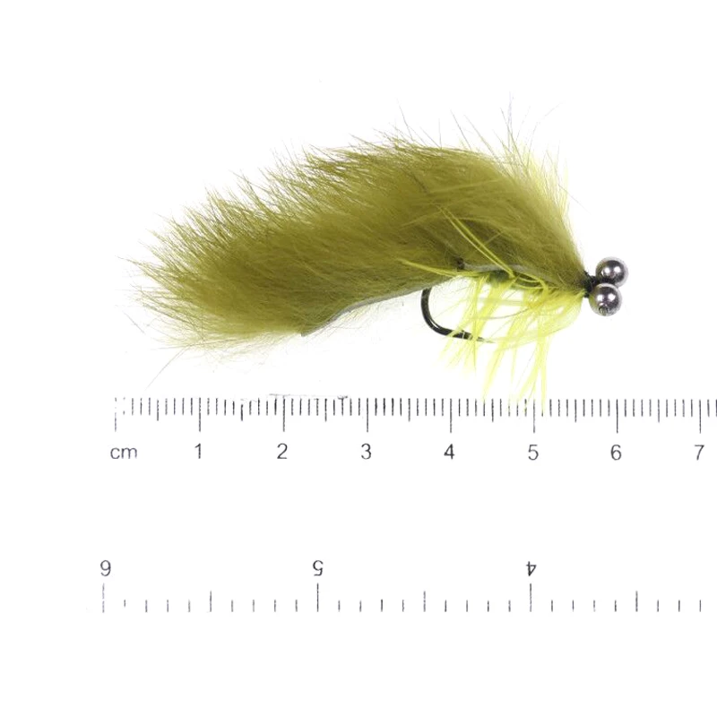 Wifreo-Serpentinas de pesca con mosca, 8 piezas, 6 #, verde/Oliva, Blanco, Negro, Dumb Bell Eye Zonker - imagen 2