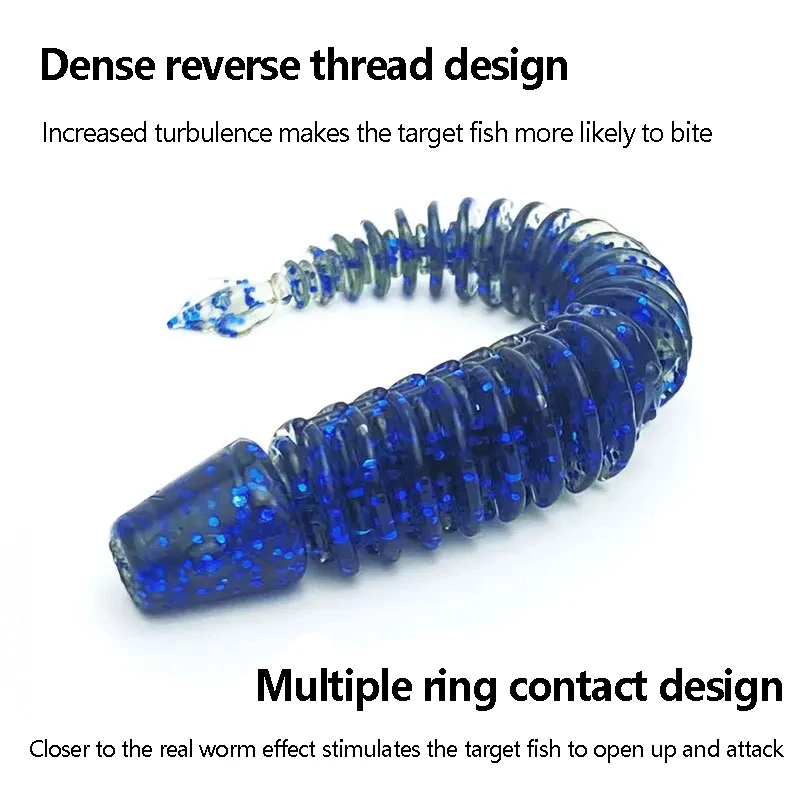 Cola de Pintail de agua flotante de segunda generación, gusano suave, Material TPE biónico, cebo Luya negro, 7cm/1,66g - imagen 3