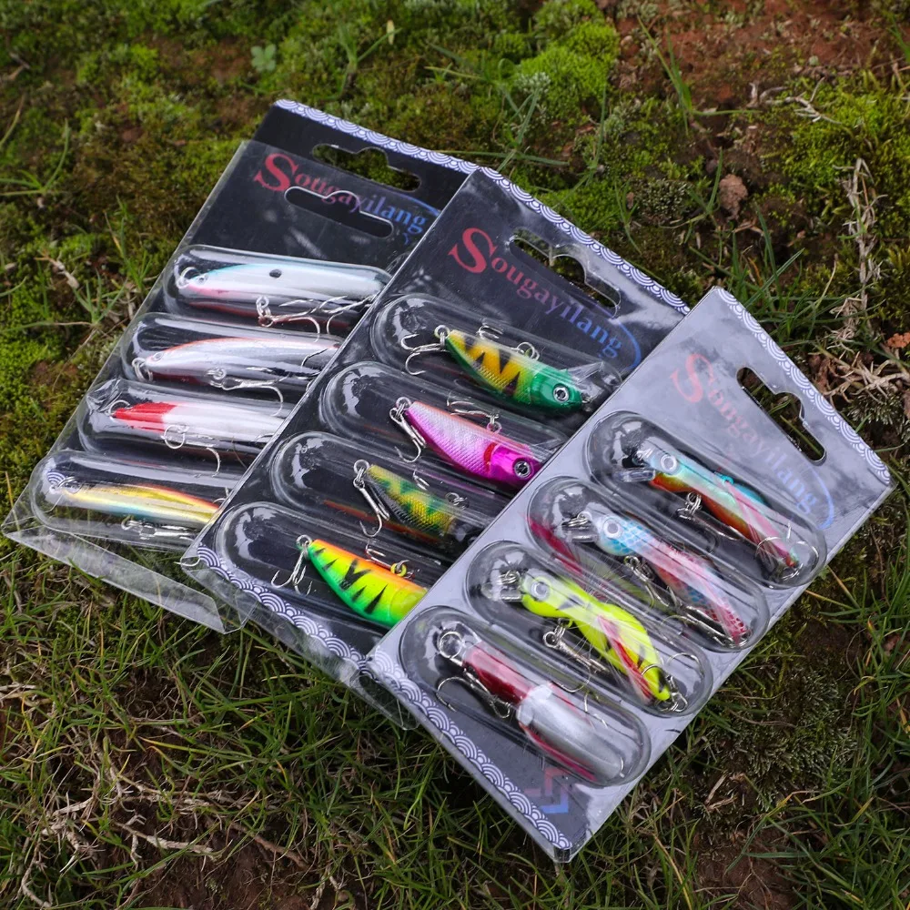 Sougayilang 4 uds/tarjeta señuelo De Pesca pintura Topwater Wobblers Crankbait lápiz cebo duro Artificial aparejos De Pesca De Pesca - imagen 5