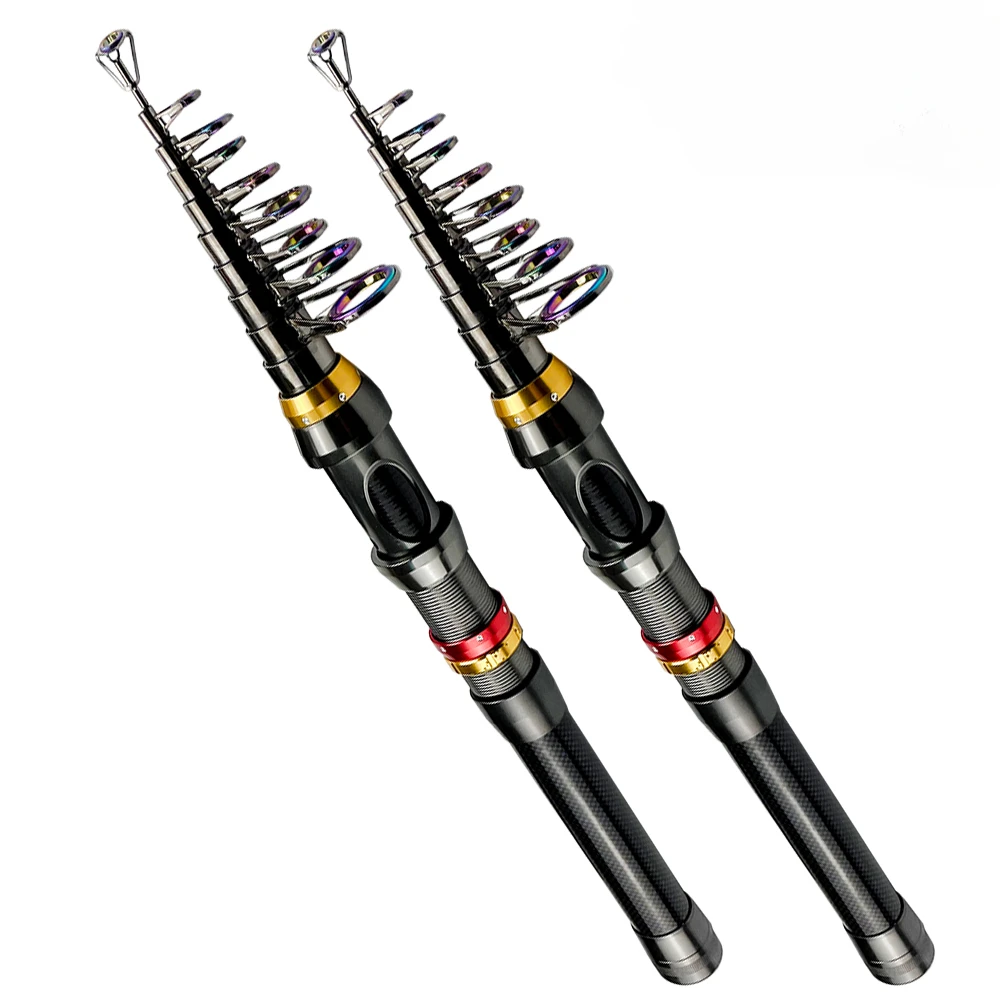 Caña de pescar giratoria telescópica para viajes, agua salada, agua dulce, 1,8 M-3,6 M, cañas de mar para playa, depósito de pesca, estanque, río, lago - imagen 4