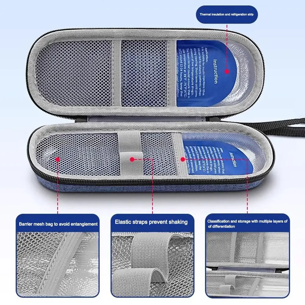 Bolsa enfriadora de insulina EVA duradera, bolsa para bolígrafos con aislamiento térmico impermeable, Enfriador de viaje para medicina para diabéticos - imagen 5