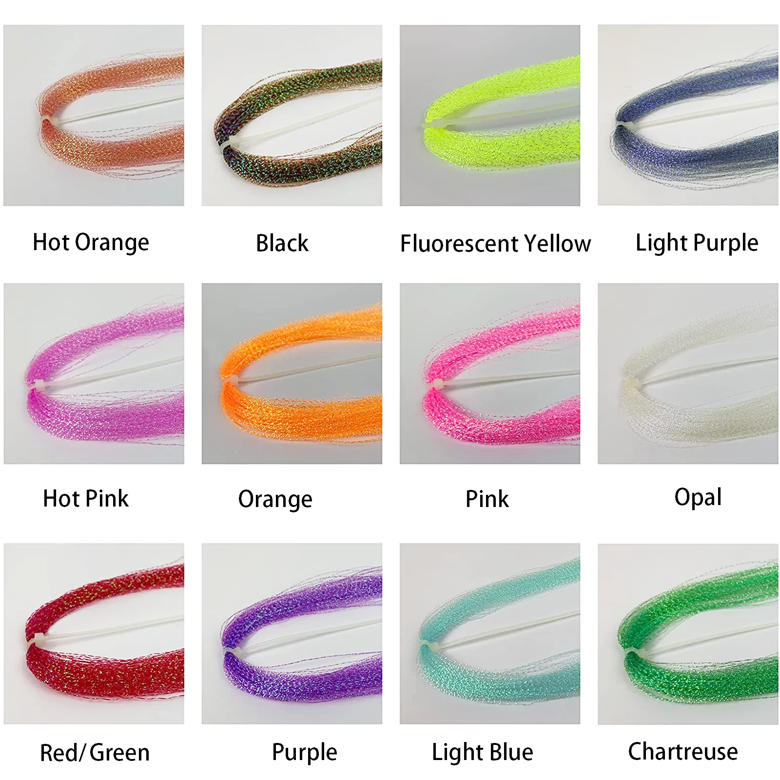 Kit combinado Eupheng Crystal Flash, 12 colores, Material para atar moscas, fabricación de señuelos de pesca - imagen 2