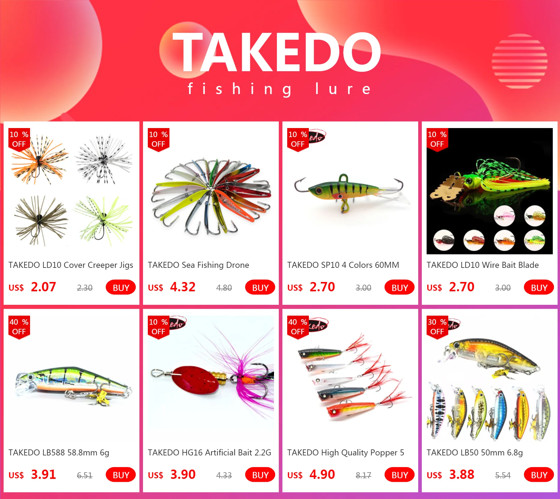 Señuelo de cuchara TAKEDO en acabado metálico