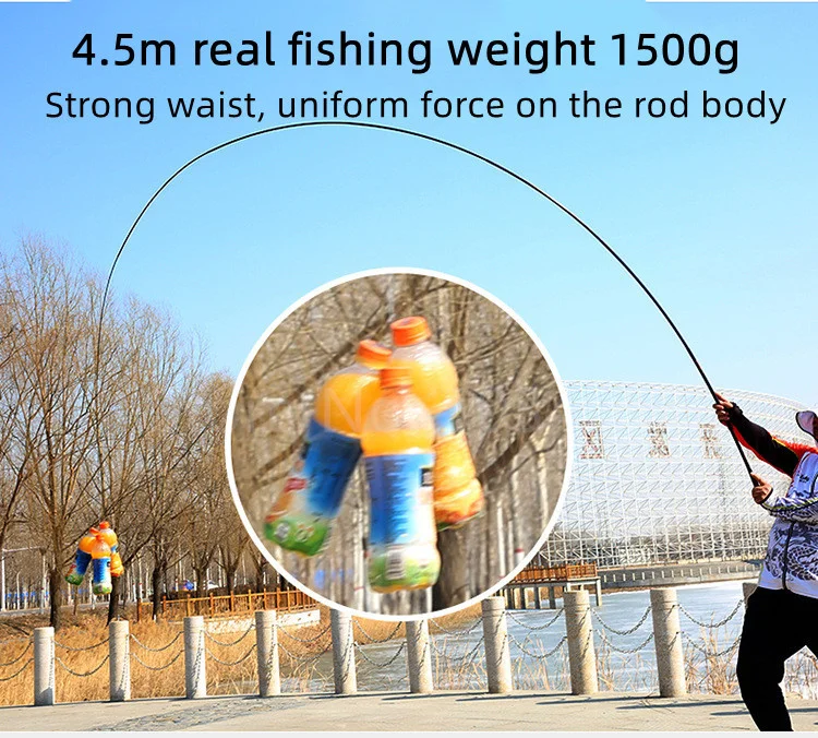 Experimente la emoción de la pesca real con nuestra caña duradera y liviana