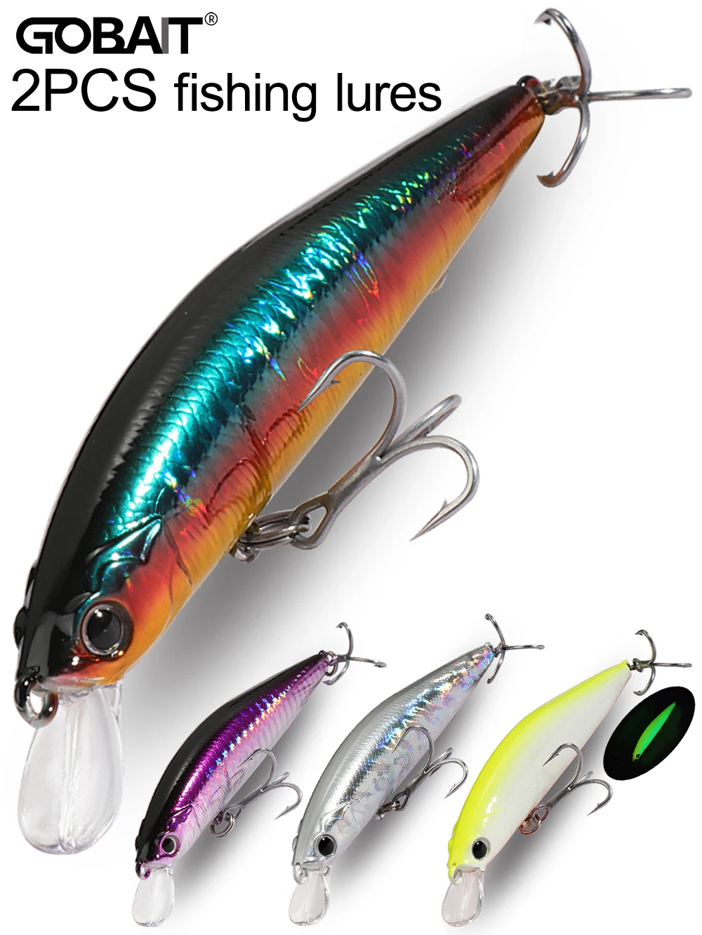 Explore el mundo vibrante de los señuelos de pesca Gobat con su variedad de 2 piezas