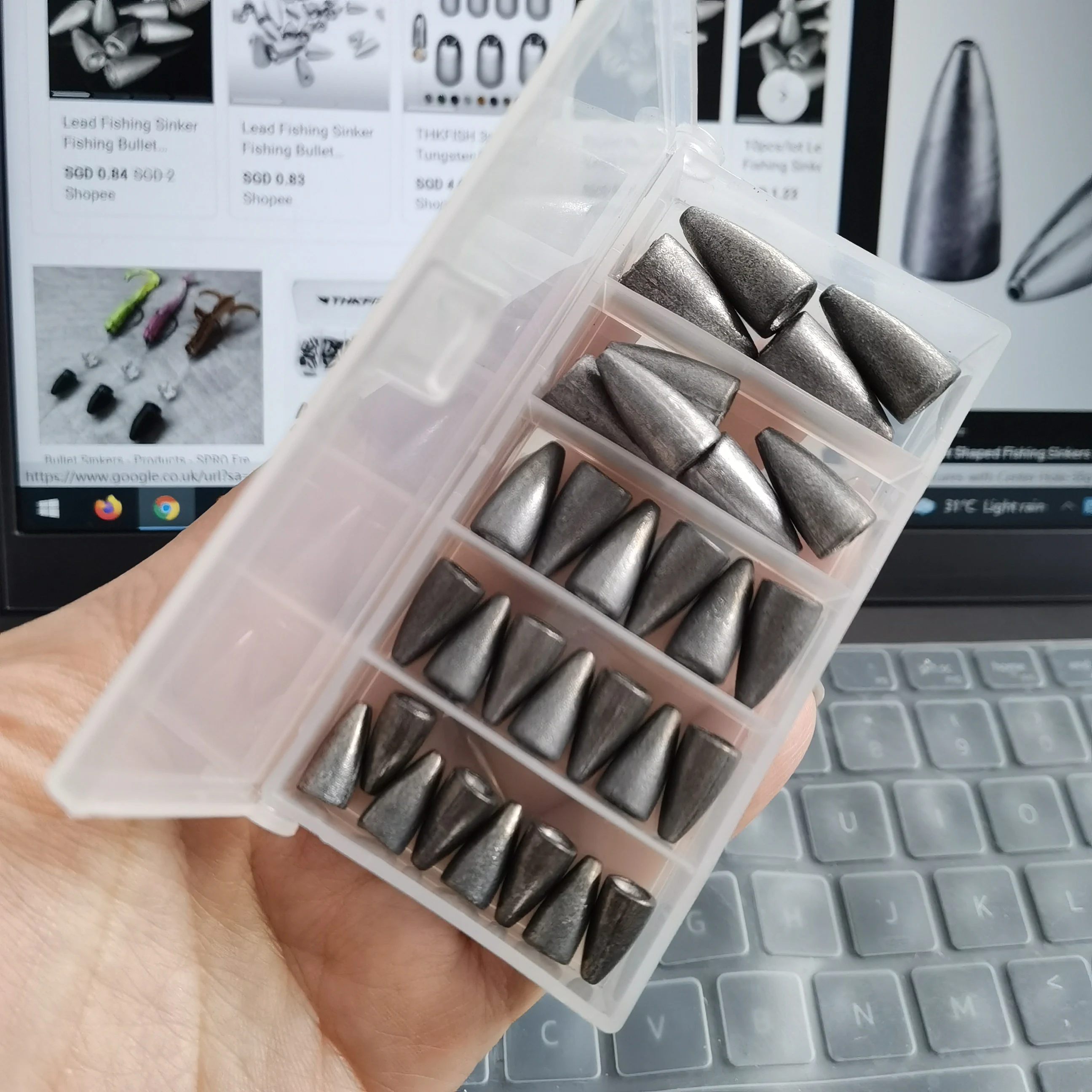 30 unid/caja 2,5g 3,5g 5g 7g 10g bala de hundimiento más rápido plomo de peso Texas Rig juego de plomo de Metal accesorios de pesca - imagen 4