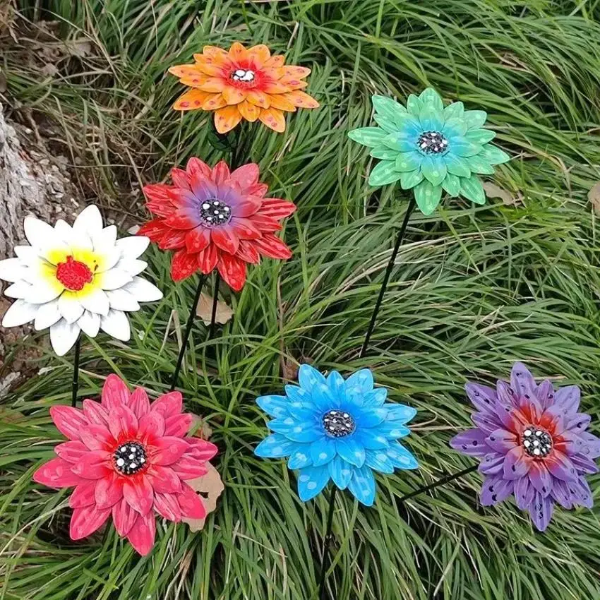 Adorno metálico de flores exterior resistente a la corrosión para jardín - imagen 2