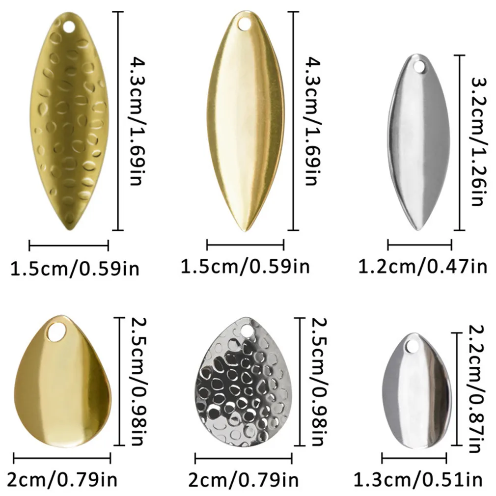 12/14 Uds. Cuchilla giratoria Colorado para Spinnerbaits, señuelo de pesca, cuchillas de cebo giratorio DIY, aparejo Walleye, accesorios de piezas para hacer señuelos - imagen 3