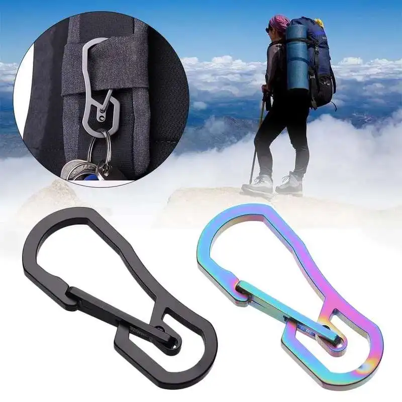 Llavero multifunción chapado en titanio, 1 piezas, gancho a presión, mosquetón, llavero para acampar al aire libre, herramientas de hebilla para colgar - imagen 5