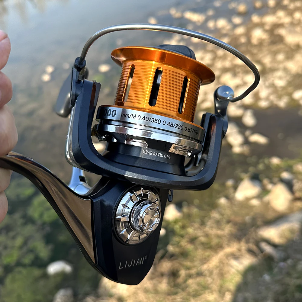 Carrete de pesca giratorio 12000/10000/9000 Sereis 55LB/25KG arrastre máximo relación de engranaje 4,1: 1 carretes de pesca de Surf ultraligeros de agua salada - imagen 5