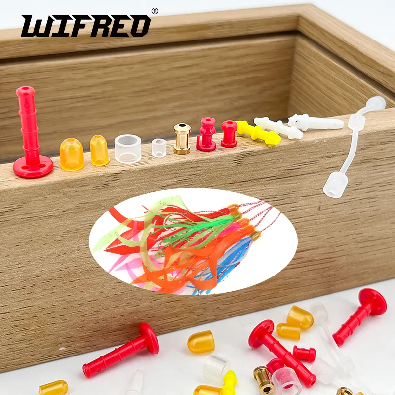 Wifreo 300 Uds. Piezas deslizantes de pesca de agua salada Jig sonajero Correa Snapper Spinnerbait faldas de silicona piezas fijas aparejos de pesca