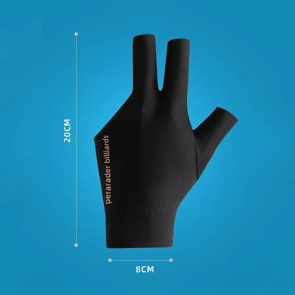 Guante de billar de tres dedos, mano izquierda derecha, guante de billar elástico, antideslizante, transpirable, accesorios de entrenamiento para Fitness - imagen 2