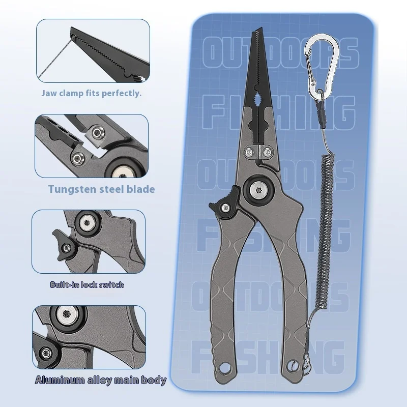 Alicates pesca multifuncionales aluminio – Cortador línea 360° y pesaje - imagen 4