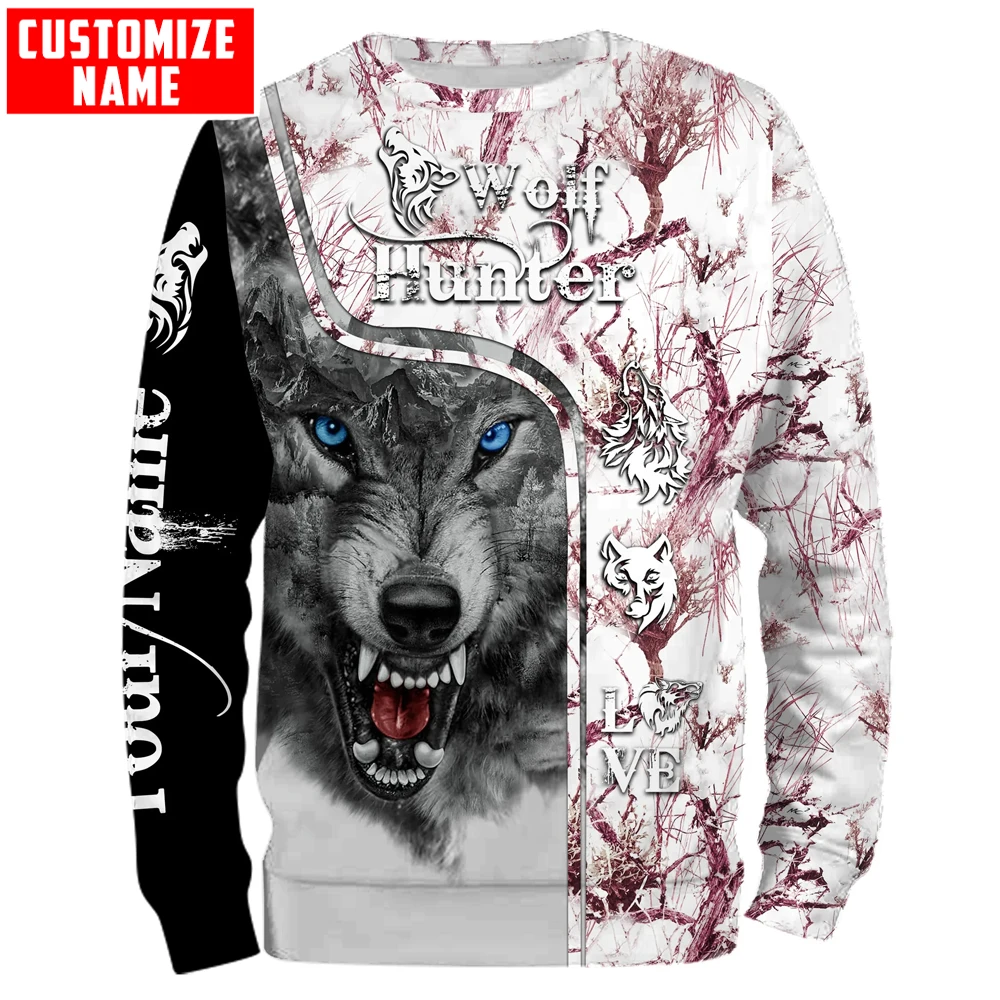 KJ970 Sudadera de pesca con capucha – Estampado 3D lobo - imagen 2