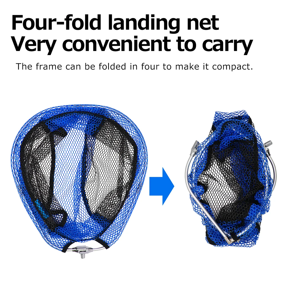 SANLIKE red de pesca portátil, malla de inmersión de goma, tipo de apertura plegable, accesorios de equipo de pesca, 35/40/50cm - imagen 4