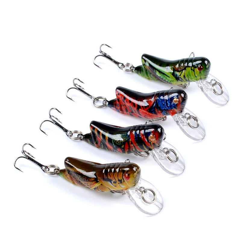 Señuelo de pesca biónico de insectos, 45mm, 3,5g, saltamontes, pececillos, cebos duros, calamar, Swimbaits artificiales, lubina, carpa, Lucio, aparejos de pesca, 1 Uds. - imagen 2