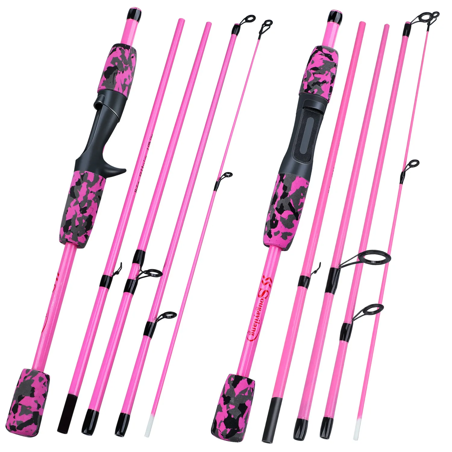 Sougayilang, cañas de pescar con señuelo giratorio de 5 secciones, peso ultraligero de fibra de carbono para viajes, Pesca de carpa de agua dulce - imagen 2