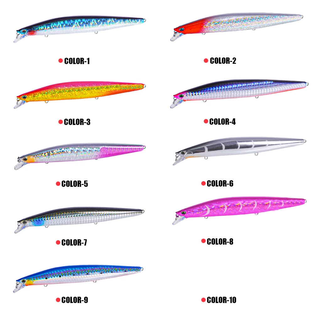 Señuelo minnow SAMOLLA paleta de colores disponibles